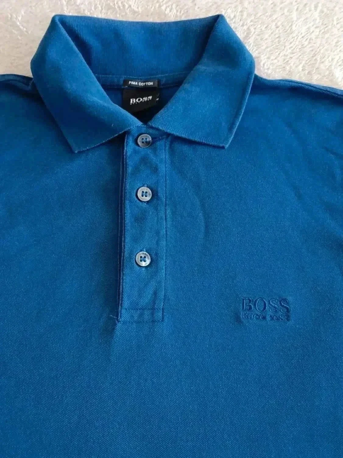 Hugo Boss blue Polo with embroidered Logo Size S – photo 4